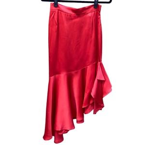 Semi Couture Red Asymmetrical Midi Skirt
